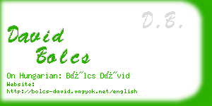 david bolcs business card